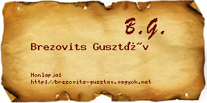 Brezovits Gusztáv névjegykártya